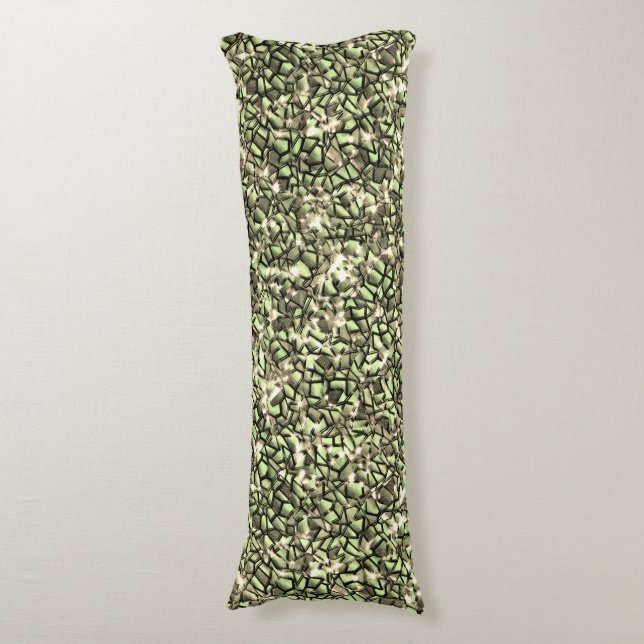 Grovt grönaktigt sepiamosaiskt lagrar och gnistor kroppskudde (Framsidan Vertikal)