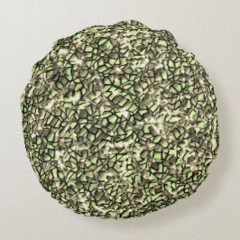 Grovt grönaktigt sepiamosaiskt lagrar och gnistor rund kudde