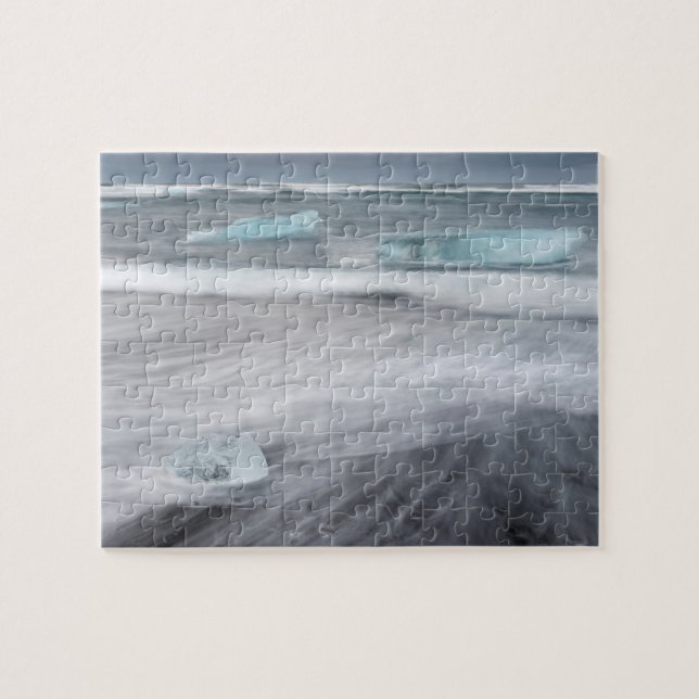 Grovt havslandskap med is, Island Pussel (Horisontell)