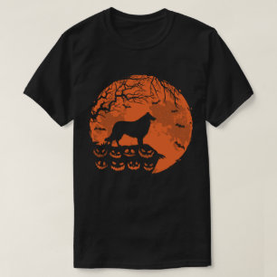 Grovt kollie och Måne Halloween Hund älskare Gift T Shirt