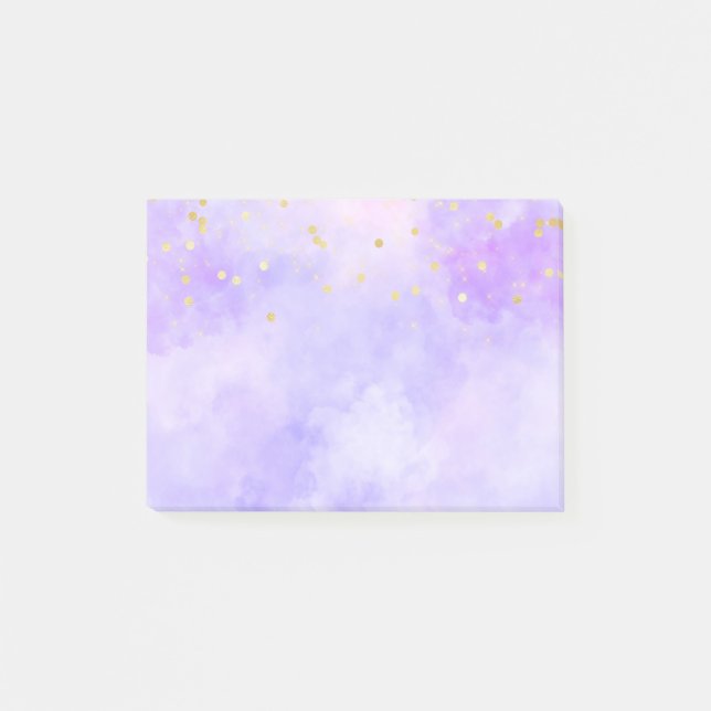 Grovt Lila Rosa Tie Dye Guld confetti Post-it Block (Framsida)
