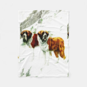 grovt och släta St Bernard - målning Fleecefilt
