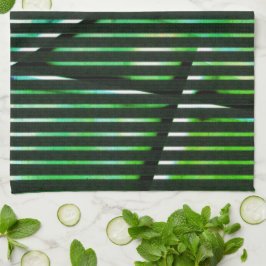 Grovt rand över gröntens nedfläckad abstrakt utfor kökshandduk