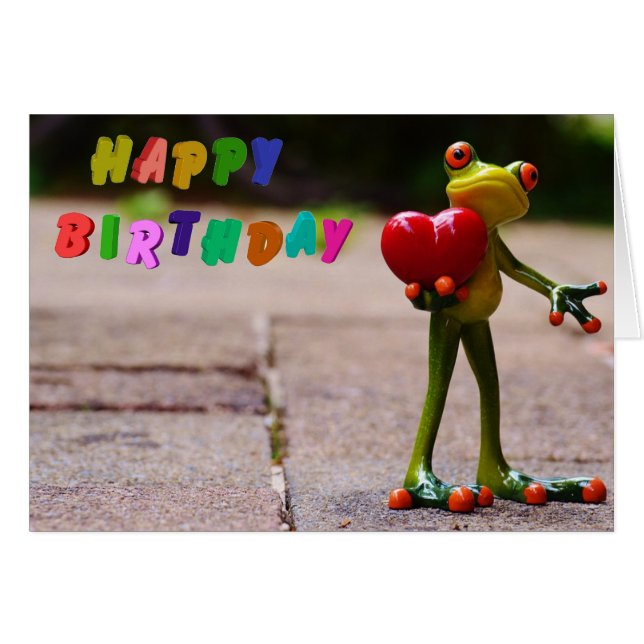 Grovt rött hjärta hälsningskort (Framsidan Horizontal)