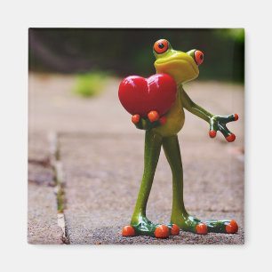 Grovt rött hjärta magnet
