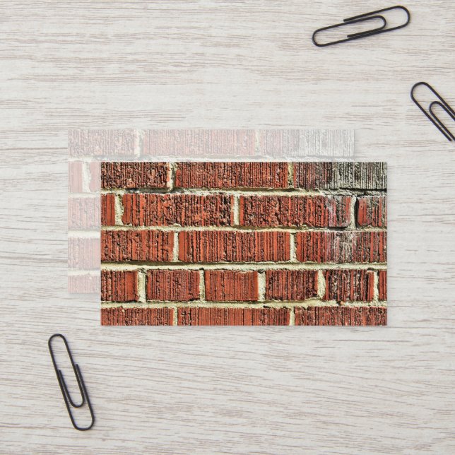 Grovt texturerad kritskistisk brickmur visitkort (Fram/Back In Situ)