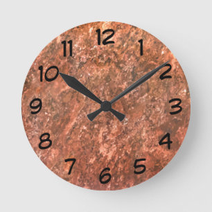 Grovt texturerat utseende Stone Kitchen Clocks Rund Klocka