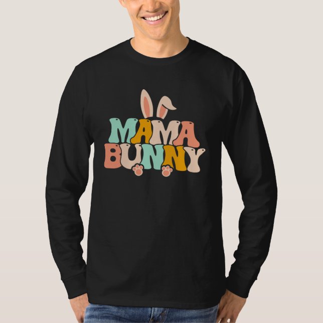 Grovy Mama Bunny Pregnancy Annoucement Easter Day  T Shirt (Framsida)