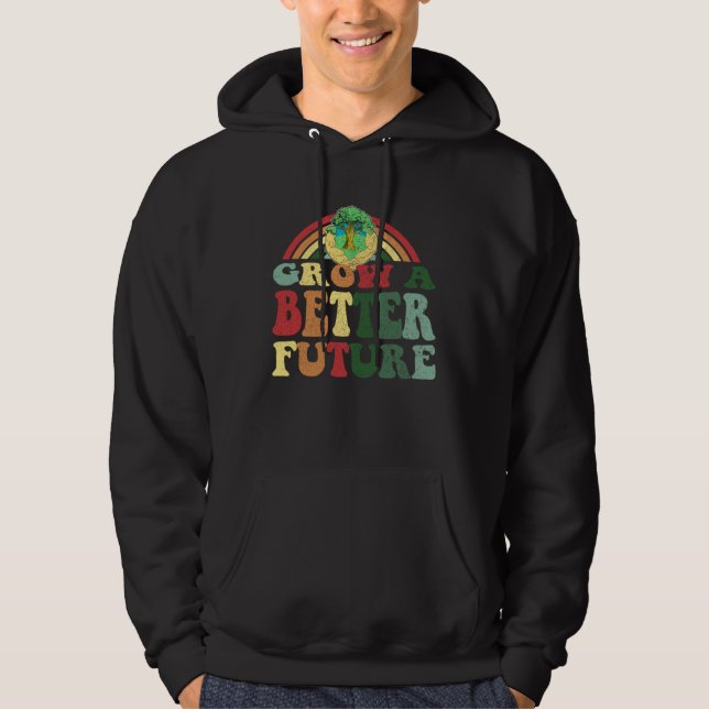 Grow A Better Future  Earth Day Family Hoodie (Framsida)