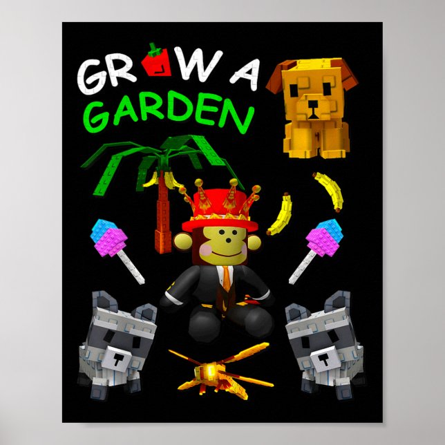 Grow A Garden Gamer Candy Blommar Fruit Handflatan Poster (Framsidan)