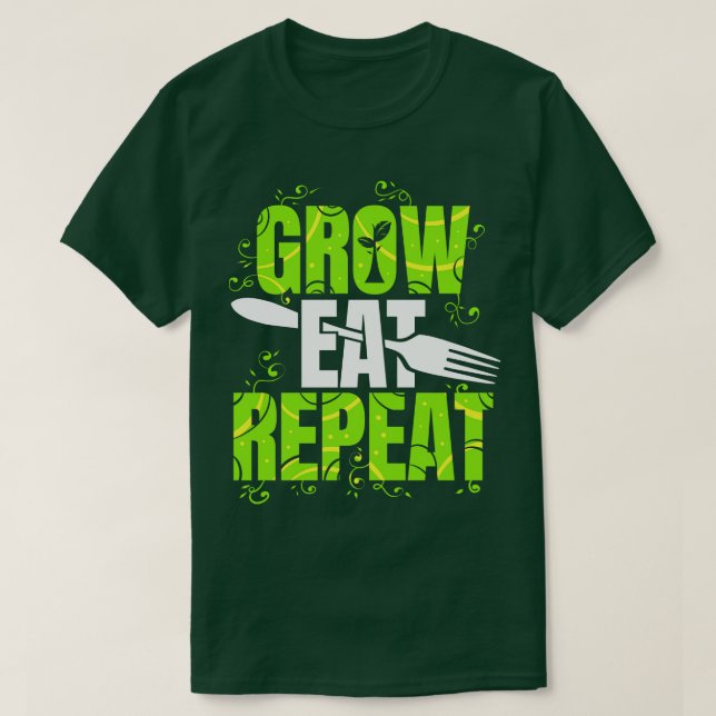Grow Eat Repeat Vegetarian Vegan T Shirt (Design framsida)