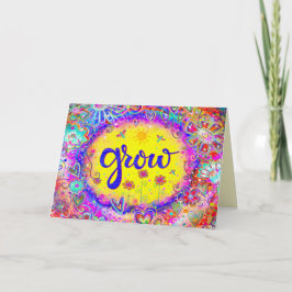 Grow Färg Whimsical Söt Blommigt Gult Kort