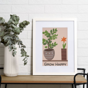 Grow Happy Växt Poster