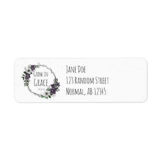 Grow in Grace Address Labels Returadress Etikett