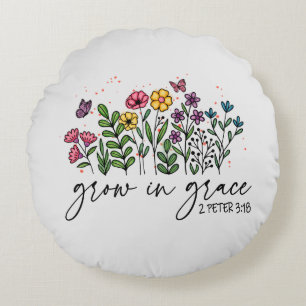 Grow in Grace Rund Kudde