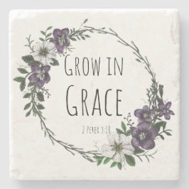 Grow in Grace Stone Coaster Stenunderlägg