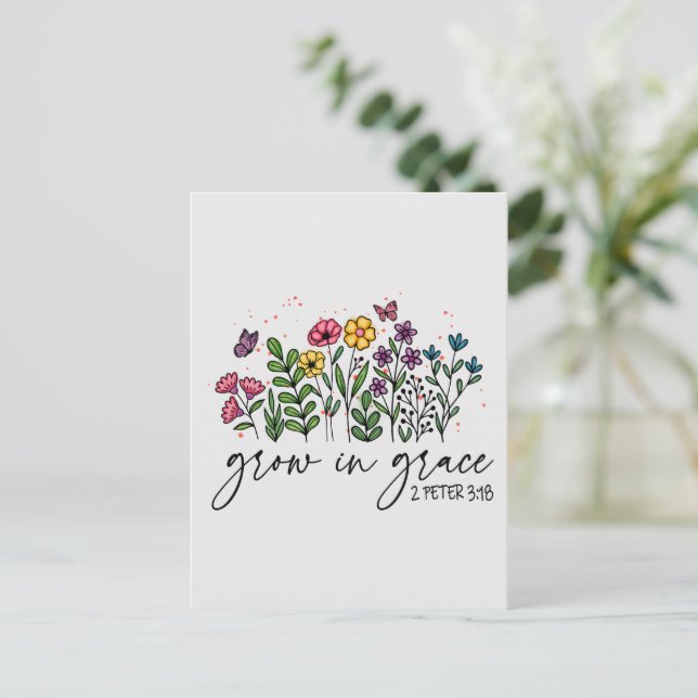 Grow in Grace Vykort (Stående Fram)