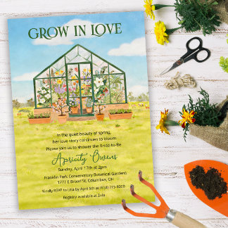 Grow in Love Greenhouse Bridal Shower Invitation Inbjudningar