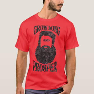 Grow Long Beard and Prosper Vintage Beard Älskare  T Shirt