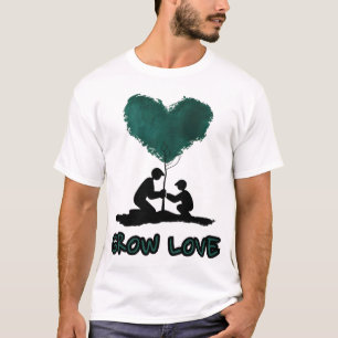 Grow Love Tree Illustration, Hjärtformad Natur A T Shirt