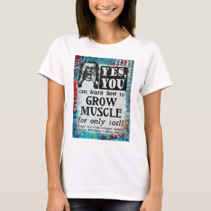 Grow Muscle T-Shirt - Funny Vintage annons