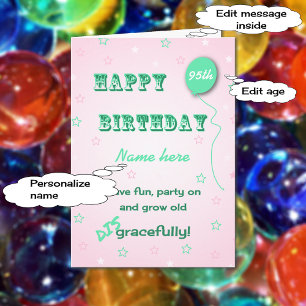 Grow old skam anpassad name and age 95 th kort