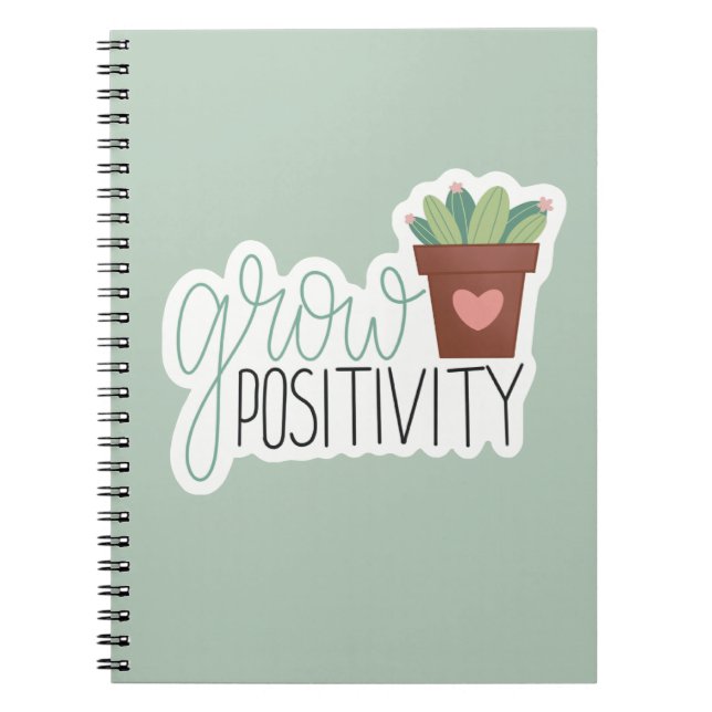 Grow Positivity - Inspirational Calligraphy Design Anteckningsbok (Framsidan)