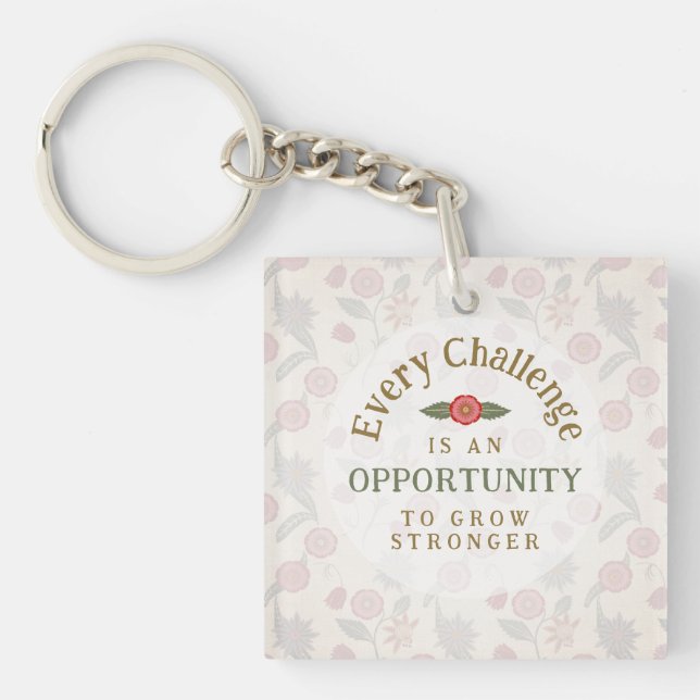 "Grow Stronger" Affirmation Acrylic Keychain (Framsidan)