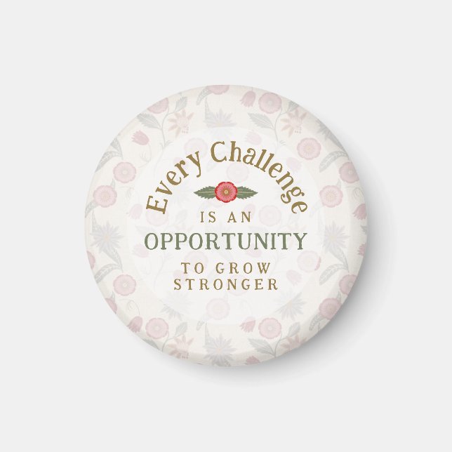 "Grow Stronger" Affirmation Magnet (Framsidan)