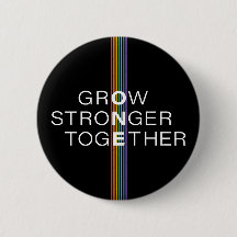 Grow Stronger Together Rainbow Pride Stripe
