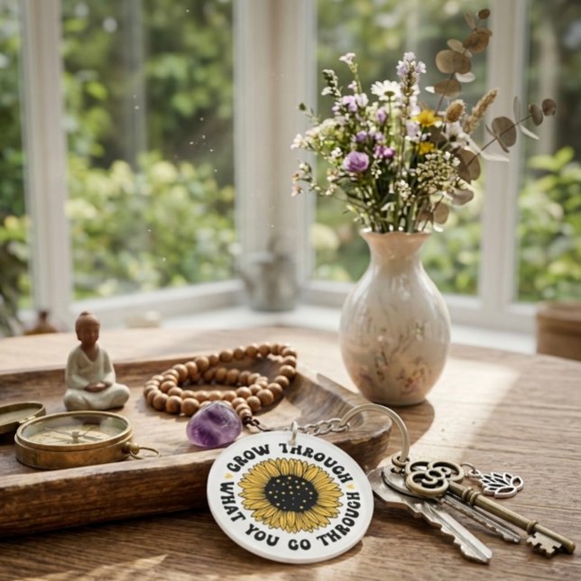 Grow through what you go through. keychain (Skapare uppladdad)
