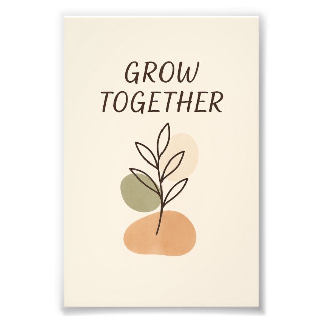 Grow Together Minimalist Botanical Poster (Framsidan)