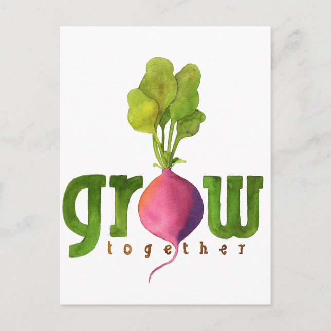 Grow Together Radish Vykort (Framsida)