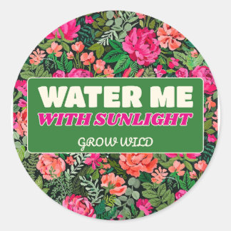 Grow Wild Gouache Botanical for Green Corners Runt Klistermärke