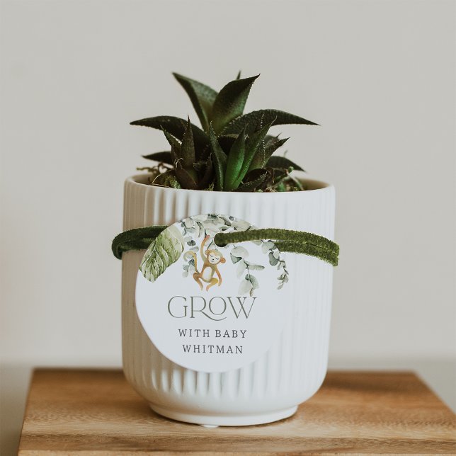 "Grow with Baby" Boho Safari Baby Shower Plant Gåvor Etiketter (Skapare uppladdad)