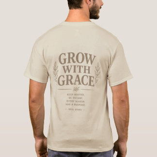 Grow With Grace Botanisk Typografi T-Shirt