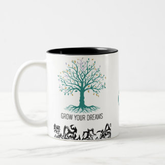 Grow Your Dreams Mug – Follow Your Dreams Inspirat Två-Tonad Mugg