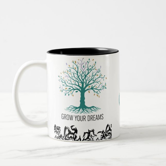 Grow Your Dreams Mug – Follow Your Dreams Inspirat Två-Tonad Mugg (Vänster)