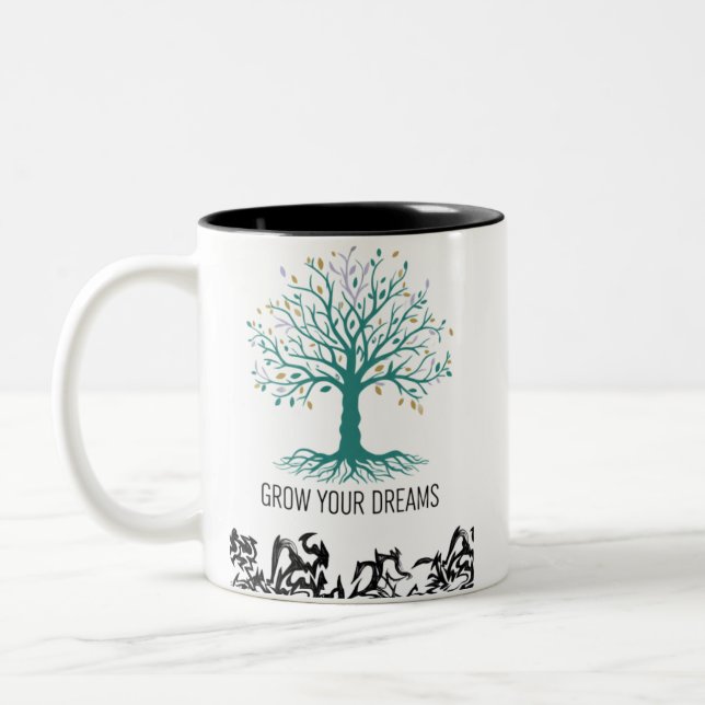 Grow Your Dreams Mug – Follow Your Dreams Inspirat Två-Tonad Mugg (Vänster)