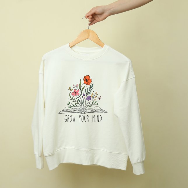 Grow your mind Boho Wildflower and book T Shirt (Skapare uppladdad)
