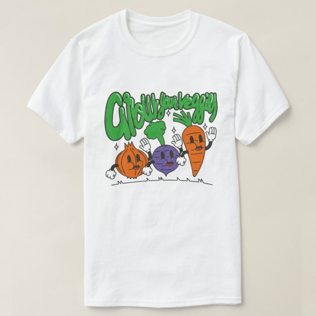 Grow Your Veggies T Shirt (Design framsida)