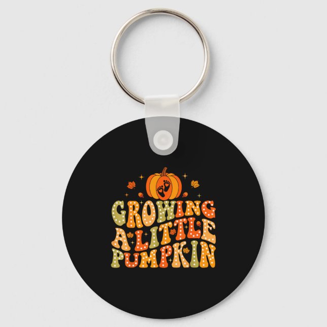 Growing A Little Pumpkin Fall Autumn Pregnancy Tha Nyckelring (Framsida)