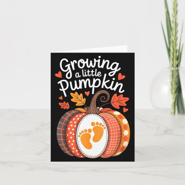 Growing A Little Pumpkin Maternity Pregnancy Thank Kort (Framsida)