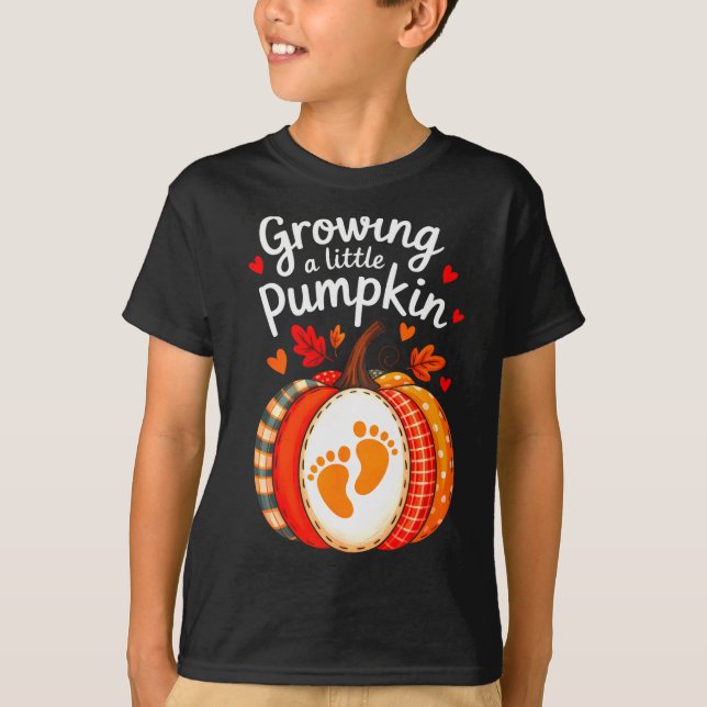 Growing A Little Pumpkin Maternity Pregnancy Thank T Shirt (Framsida)
