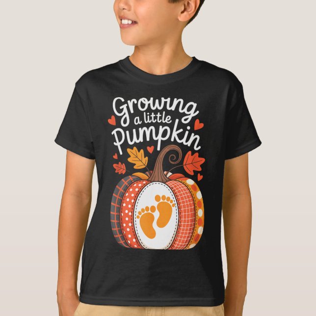 Growing A Little Pumpkin Maternity Pregnancy Thank T Shirt (Framsida)
