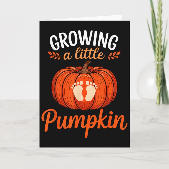 Growing A Little Pumpkin Pregnancy Thanksgiving Ma Kort (Framsida)