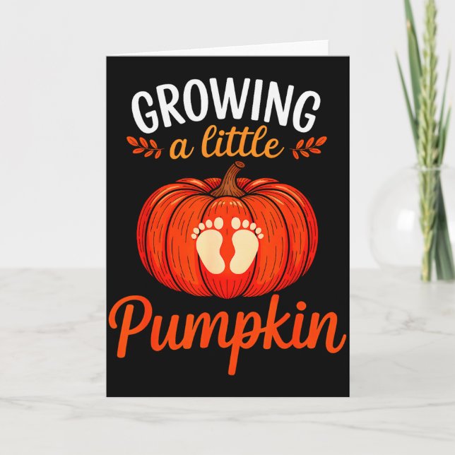 Growing A Little Pumpkin Pregnancy Thanksgiving Ma Kort (Framsida)