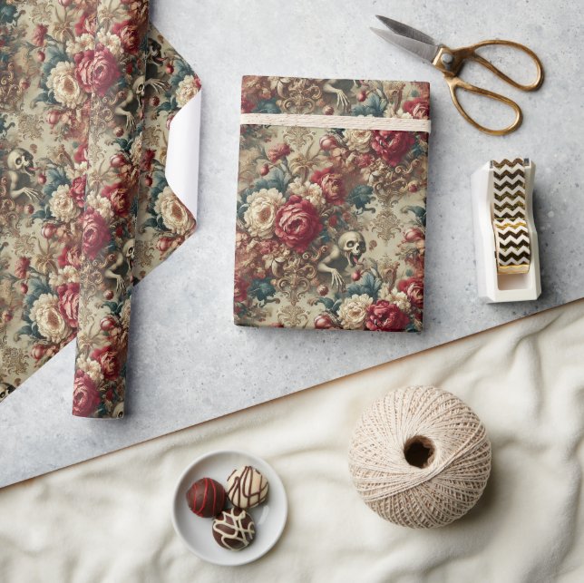 Growing Grotesque - Gothic Blommigt Bandana Presentpapper (Hantverk)