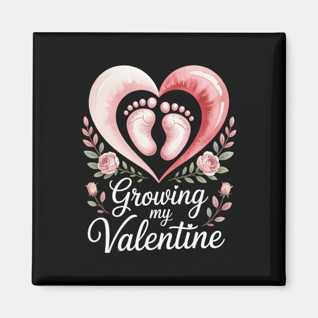 Growing My Valentine By Feet Heart Art  Magnet (Framsidan)
