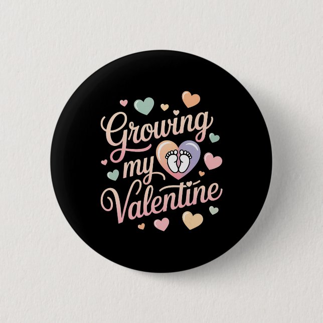 Growing My Valentine By Feet Heart Design  Knapp (Framsida)